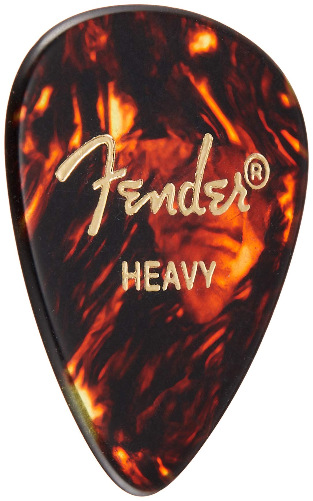 Fender Classic Celluloid Guitar Picks 451 Shape, Tortoise Shell, Heavy, 12-Pack